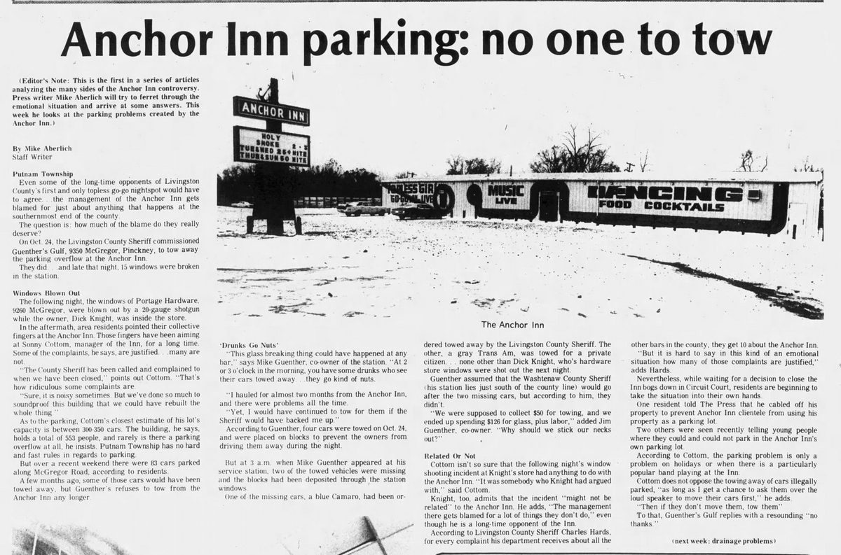 Anchor Inn - Dec 1976 Article On Parking